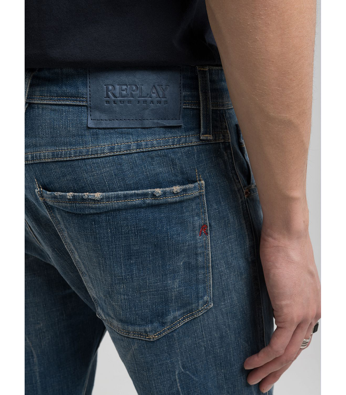 スリムフィットANBASS RED CASTリサイクルデニム 詳細画像 ブルー 7